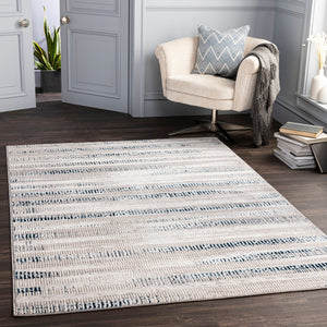 Livabliss Lustro Geometric Area Rug Turkish Woven Polypropylene Blend for Modern Living Spaces Dark Blue, Ligh 8'10" x 12' LSR2309-912