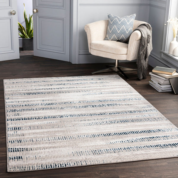 Livabliss Lustro Geometric Area Rug Turkish Woven Polypropylene Blend for Modern Living Spaces Dark Blue, Ligh 8'10" x 12' LSR2309-912