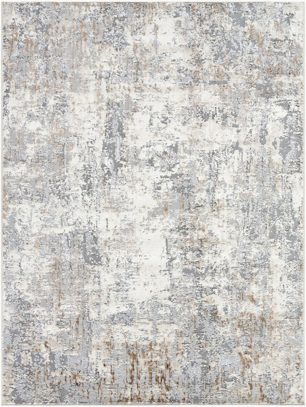 Livabliss Lustro Geometric Mid-century Machine Woven Polypropylene Area Rug for Living Rooms Light Gray, Lig 5'3" x 7' LSR2330-527
