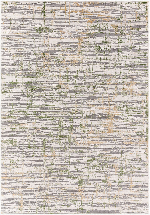Livabliss Lustro Geometric Mid-century Machine Woven Area Rug for Living Room or Bedroom White, Charcoal 7'10" x 10' LSR2335-71010