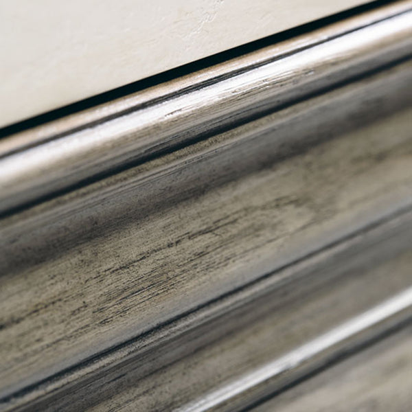 Bernhardt Bernhardt Goodman Nightstand With Touch‑Open Drawer, Two‑Tone Oak Finish, Rustic Gray & White Plaster — Adjustable Glides For Leveling 369217