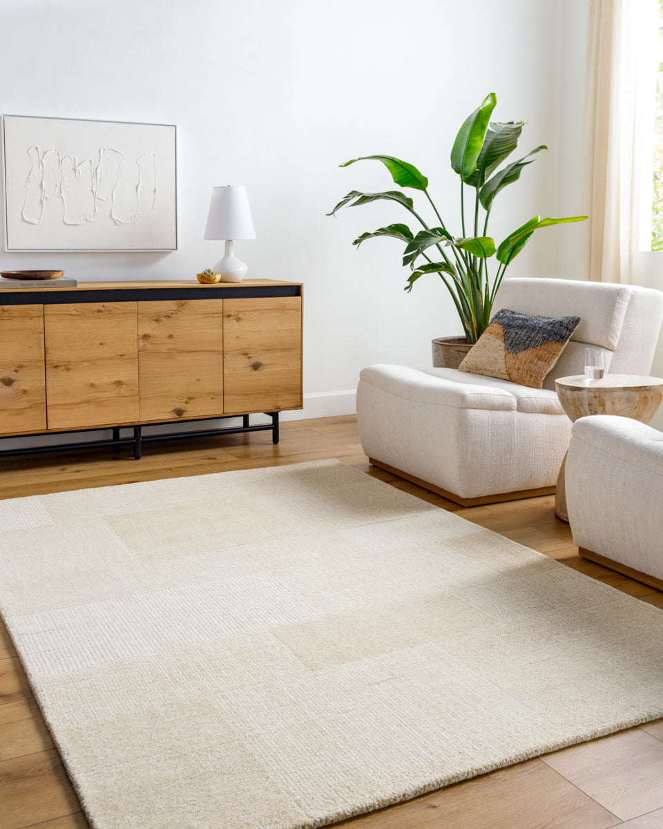 Las Palmas LSS-2303 9' x 12' Handmade Rug LSS2303-912  Pearl, Natural Surya