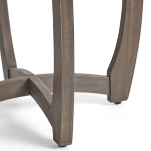 English Elm Hermosa Outdoor Round Acacia Wood Bistro Table Slatted Hardwood Patio Accent 57522.00GRY