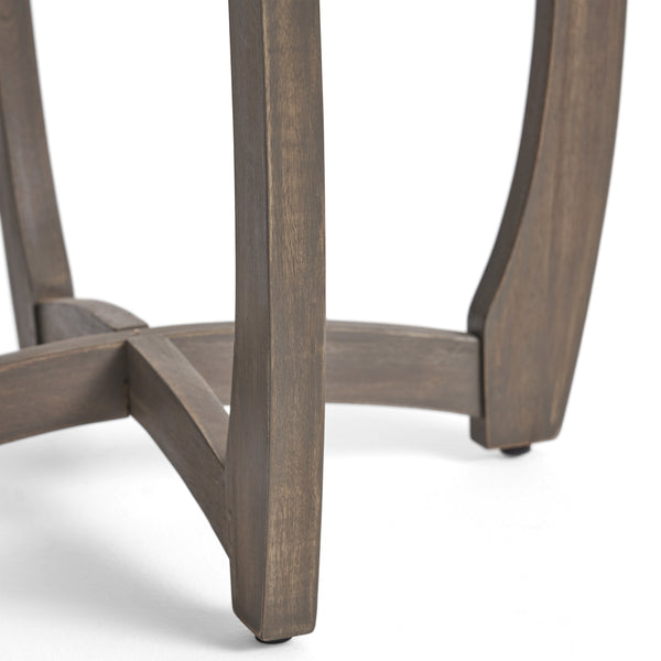 English Elm Hermosa Outdoor Round Acacia Wood Bistro Table Slatted Hardwood Patio Accent 57522.00GRY