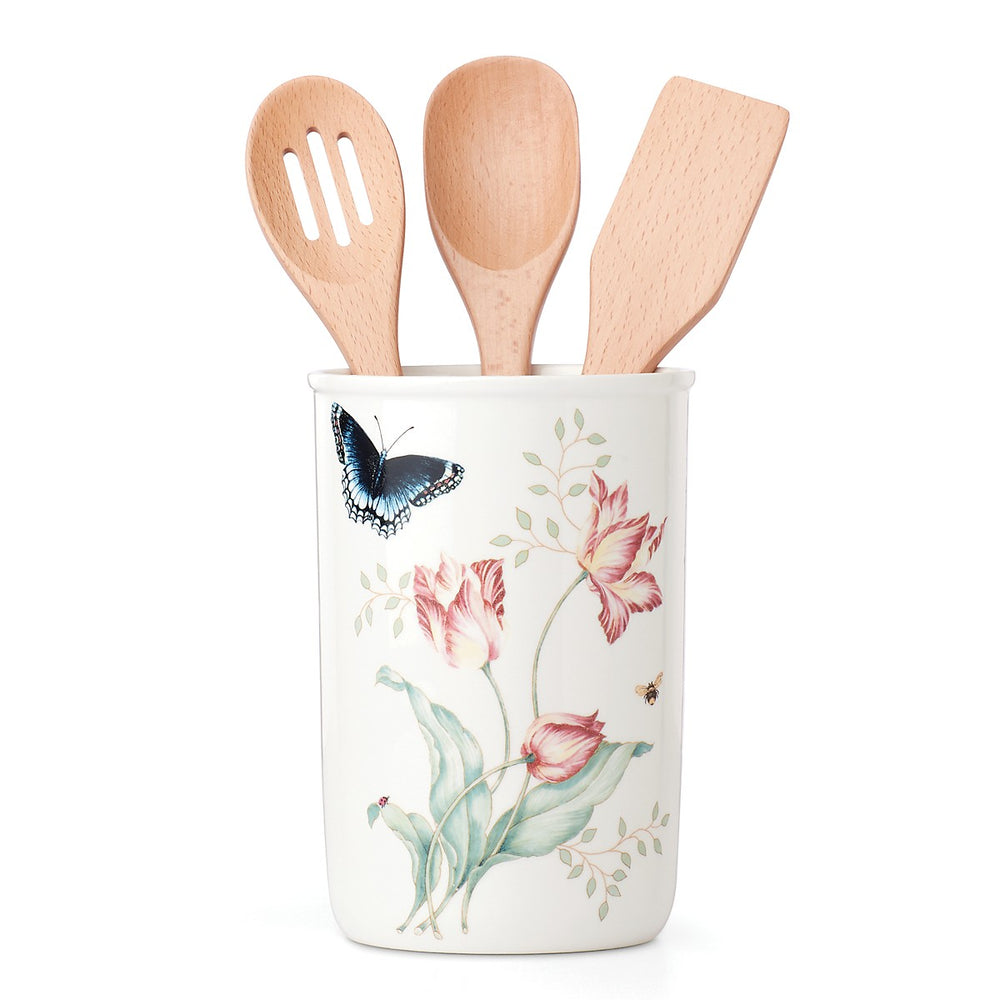 Lenox Butterfly Meadow 4-Piece Utensil Holder Set Multi, WHITE PORCELAIN 888087