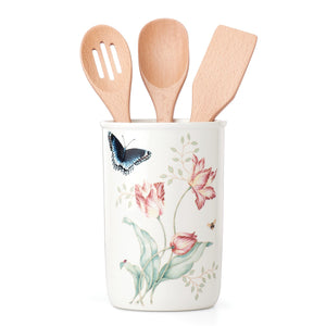 Lenox Butterfly Meadow 4-Piece Utensil Holder Set Multi, WHITE PORCELAIN 888087