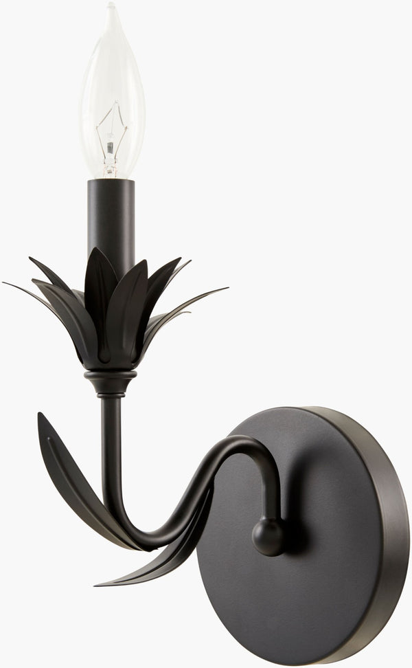Surya Lustre Industrial Metal Wall Sconce Vintage Ambient Light for Hallways and Entryways LSTR-001