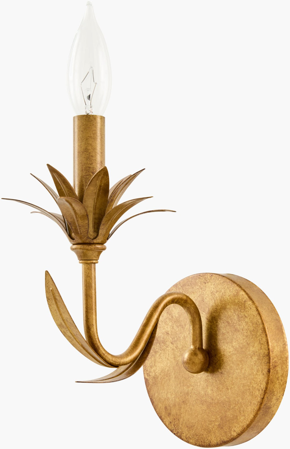 Surya Lustre Industrial Metal Wall Sconce with Vintage Finish for Loft or Farmhouse Decor LSTR-002