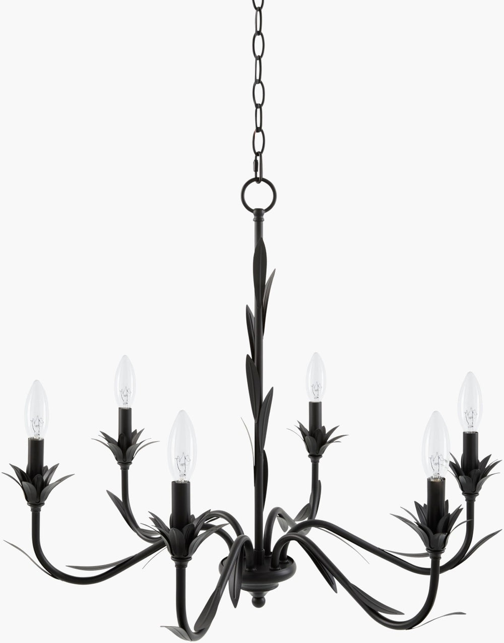 Surya Lustre Open Cage Metal Chandelier Industrial Rustic Statement Light for Dining Rooms LSTR-005