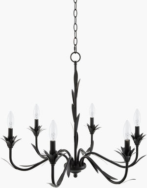 Surya Lustre Open Cage Metal Chandelier Industrial Rustic Statement Light for Dining Rooms LSTR-005