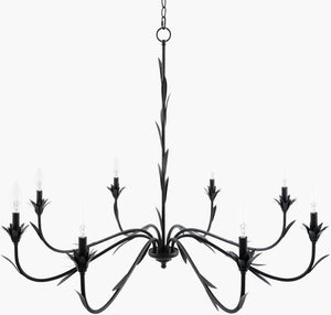 Surya Lustre Industrial Metal Chandelier for Large Dining Rooms and Open Loft Spaces LSTR-007