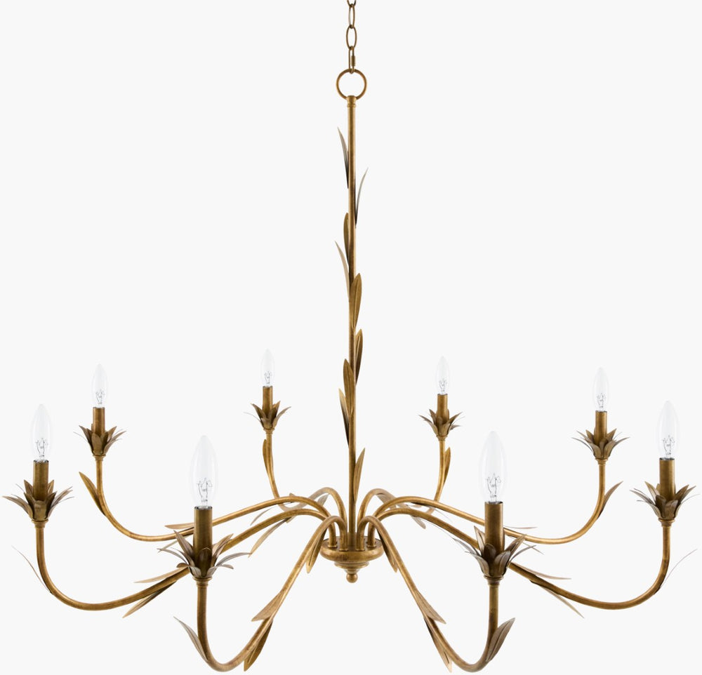Surya Lustre Industrial Metal Chandelier Bold Warehouse Design for Dining Rooms and Lofts LSTR-008