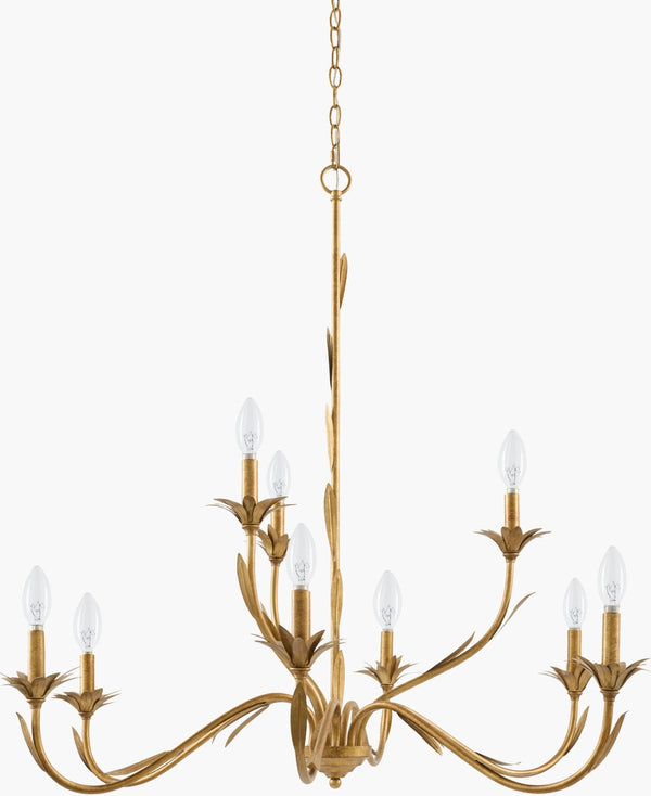Surya Lustre Open Frame Metal Chandelier Industrial Rustic Statement Piece for Dining Rooms LSTR-010