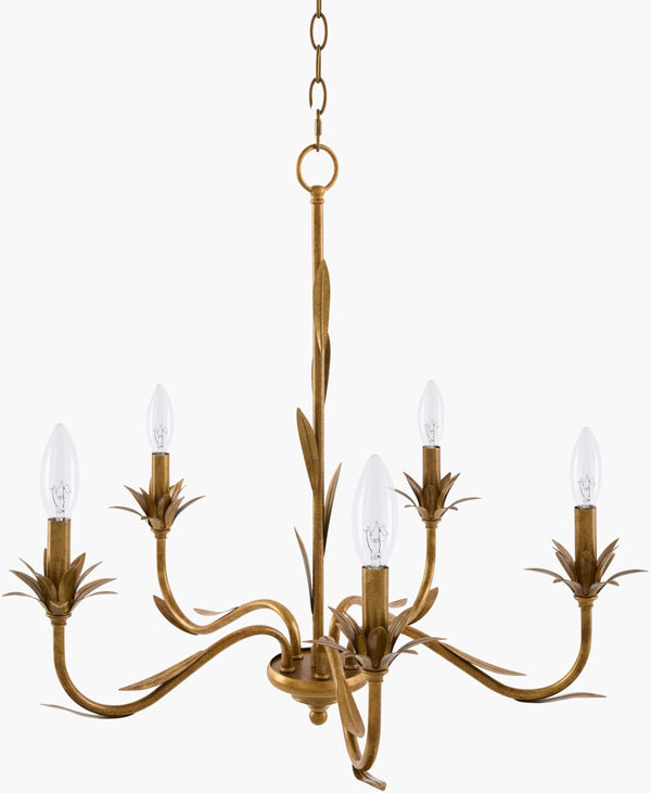 Surya Lustre Industrial Rustic Metal Chandelier Focal Point Fixture for Dining and Loft Spaces LSTR-012
