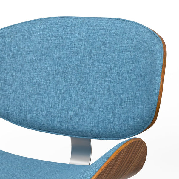 English Elm Marana Dining Chair - Mid-Century Modern Design In Rich Blue Upholstery With Walnut Frame B136P158912