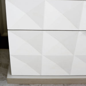Bernhardt Bernhardt Axiom Nightstand With 3-D Inverted Pyramid Motif, Two-Tone Finish & Three Drawers 381236