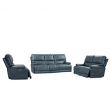 Parker House Parker Living Whitman - Verona Azure - Powered By Freemotion Power Reclining Sofa Loveseat and Recliner Verona Azure Top Grain Leather with Match (X) MWHI-321PH-P25-VAZ