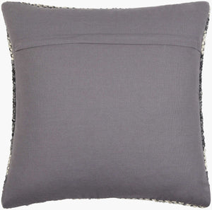 Surya Lesley Cozy Handmade 18"X18" Wool & Cotton Accent Pillow - Timeless Cottage Style For Any Room Charcoal Wool,Cotton Lsy001-1818