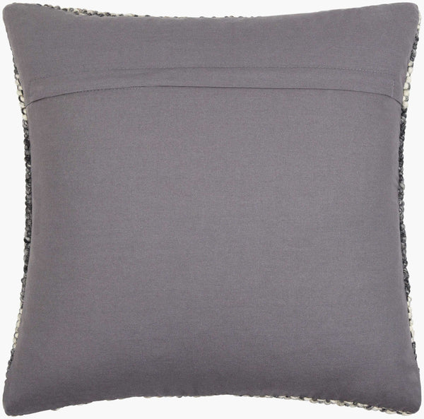 Surya Lesley Cozy Handmade 18"X18" Wool & Cotton Accent Pillow - Timeless Cottage Style For Any Room Charcoal Wool,Cotton Lsy001-1818