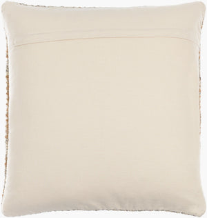 Surya Lesley Cozy Handmade 18"X18" Wool & Cotton Accent Pillow - Timeless Cottage Style For Any Room Beige Wool,Cotton Lsy002-2222