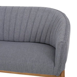 English Elm Loveseat Mid-century Modern Channel Tufted Upholstered Sofa with Rubberwood Tapered Legs 65780.00FCHAR