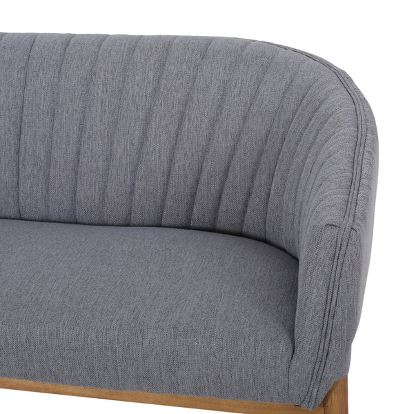 English Elm Loveseat Mid-century Modern Channel Tufted Upholstered Sofa with Rubberwood Tapered Legs 65780.00FCHAR
