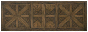 Hooker Furniture Bandera Rustic 86-Inches Trestle Dining Table With 2X18in Leaves, Weathered White Oak Veneer, Seats 10 5960-75200-BRN