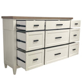 Parker House Americana Modern Bedroom 9 Drawer Dresser Cotton Poplar Solids / Birch Veneers with Oak Top BAME#21689-COT