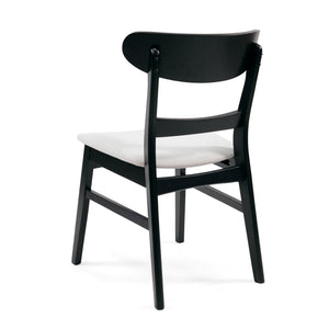 English Elm [video] Rubberwood Dining Chairs Set of 2 Upholstered Mid-century Seats for Modern Homes Light Beige 58915.00LBEBLK