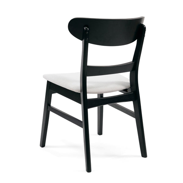 English Elm [video] Rubberwood Dining Chairs Set of 2 Upholstered Mid-century Seats for Modern Homes Light Beige 58915.00LBEBLK