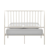 Homelegance By Top-Line Dante Metal Platform Bed with Curved Metal Headboard White Metal