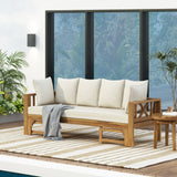 Christopher Knight Home® - Noble House - Varney Outdoor Extendable Acacia Wood Daybed Sofa