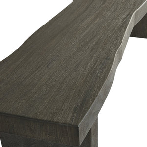 Bernhardt Bernhardt Luca Live-Edge Bench With Carbonized Suar Top, Smoked Truffle Finish — 76" Stylish Accent 313508