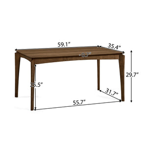 English Elm Christopher Knight Home® - JESSE Mid-Century Walnut Dining Table - Solid Wood & MDF, Sleek Minimal Design, 63.4"L, Elegant Craftsmanship 64676.00