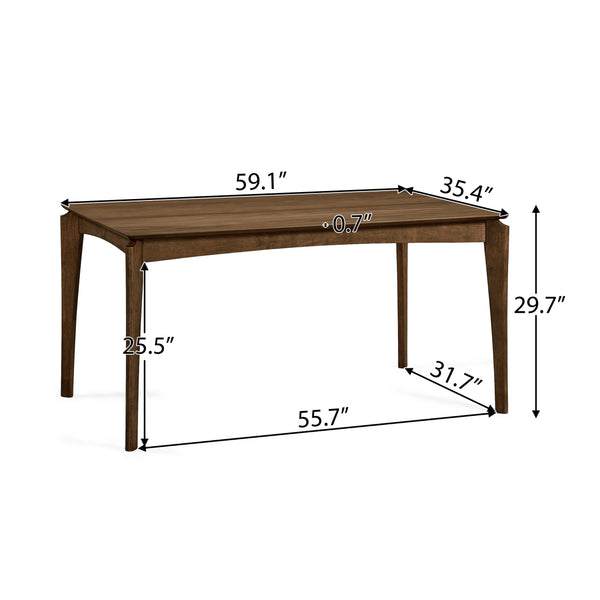 English Elm Christopher Knight Home® - JESSE Mid-Century Walnut Dining Table - Solid Wood & MDF, Sleek Minimal Design, 63.4"L, Elegant Craftsmanship 64676.00
