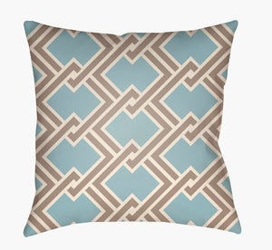 Livabliss Litchfield Woven Square Accent Pillow Structured Texture for Sofa Chair or Bench Sky Blue, Taupe 16"L x 16"W LTCH1109-1616