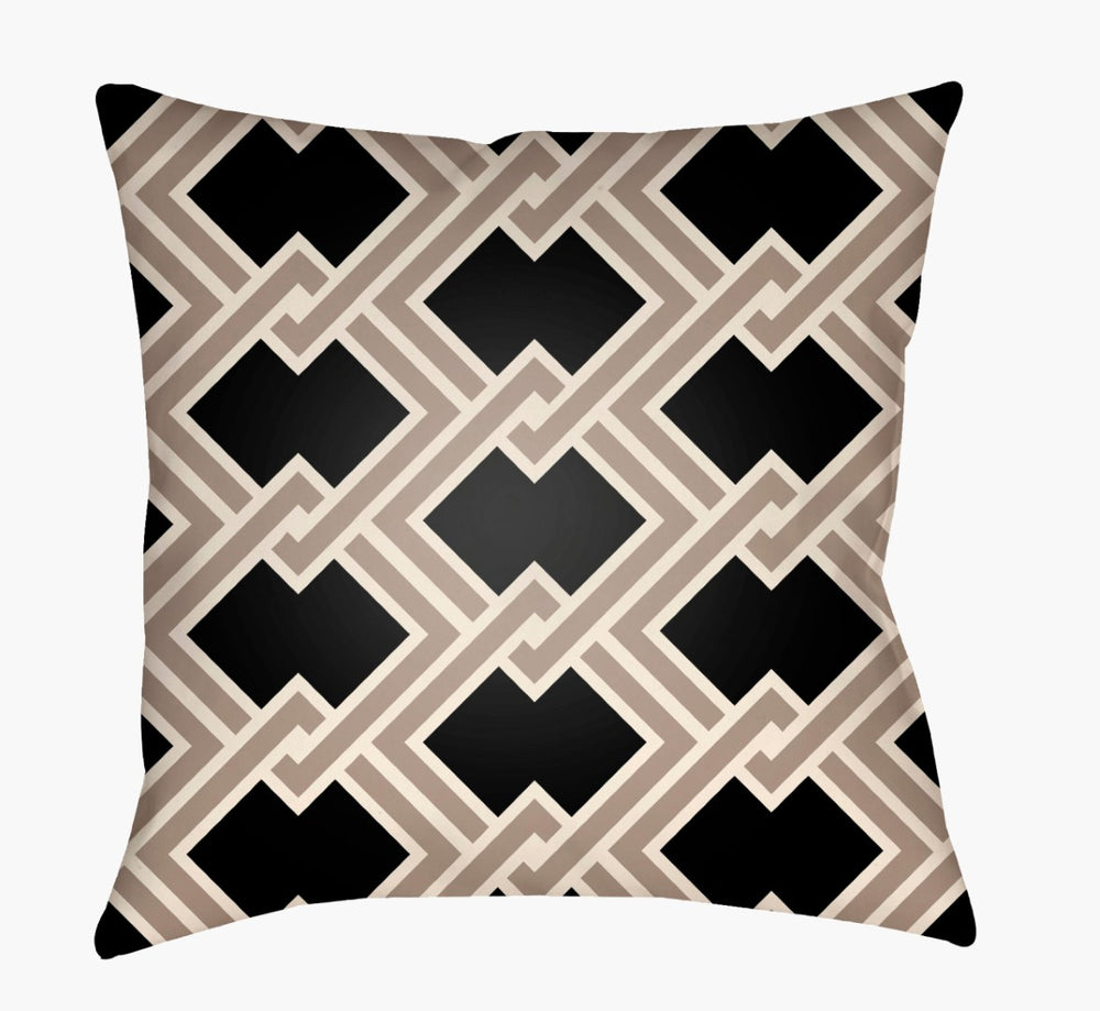 Livabliss Litchfield Woven Polyester Square Accent Pillow Modern Decor for Sofa or Bed Onyx, Taupe 22"L x 22"W LTCH1110-2222
