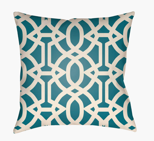 Livabliss Litchfield Woven Polyester Square Accent Pillow Structured Modern Layering for Any Room Teal, Ivory 16"L x 16"W LTCH1114-1616