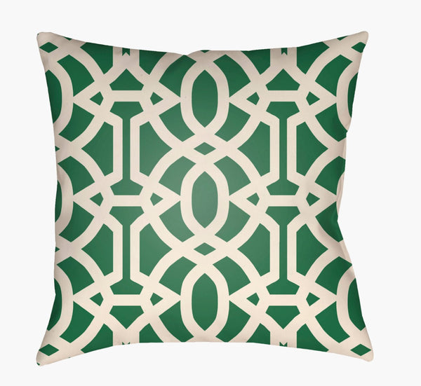 Livabliss Litchfield Woven Polyester Accent Pillow Graphic Modern Style for Sofas and Beds Forest Green, I 18"L x 18"W LTCH1116-1818