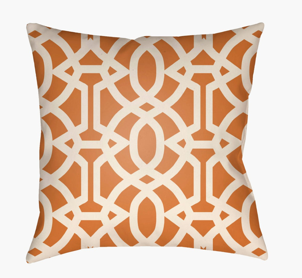 Livabliss Litchfield Woven Geometric Throw Pillow Tailored Polyester Square Accent for Sofa or Bed Burnt Sienna, I 18"L x 18"W LTCH1117-1818