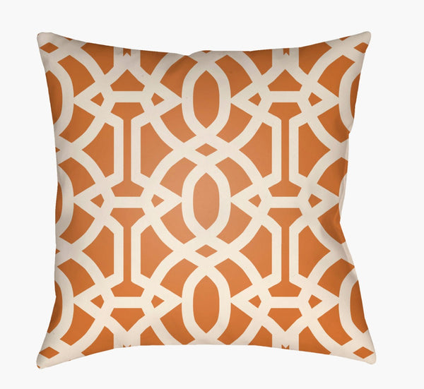 Livabliss Litchfield Woven Geometric Throw Pillow Tailored Polyester Square Accent for Sofa or Bed Burnt Sienna, I 18"L x 18"W LTCH1117-1818