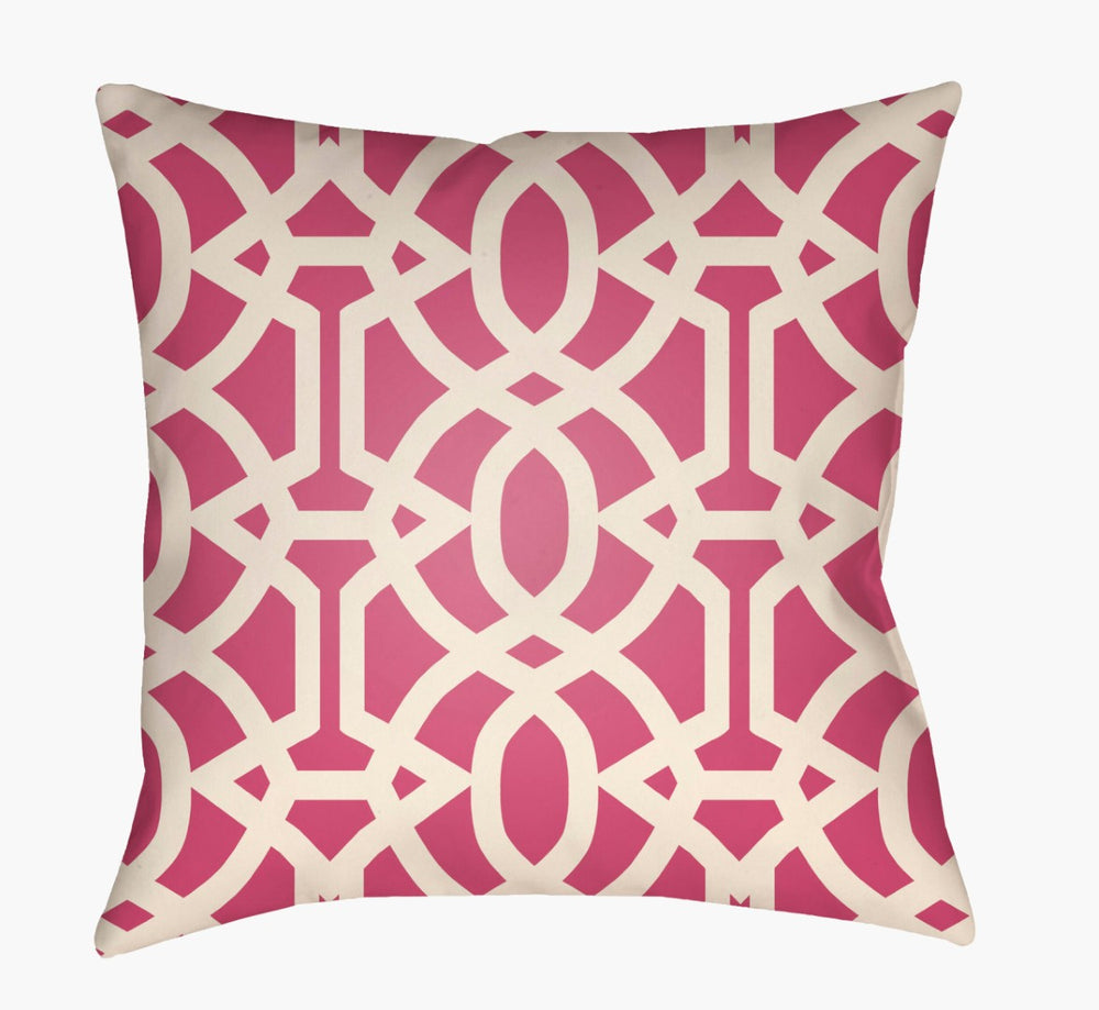 Livabliss Litchfield Geometric Woven Polyester Accent Pillow Square Sofa Throw with Polyfill Insert Rose, Ivory 16"L x 16"W LTCH1119-1616