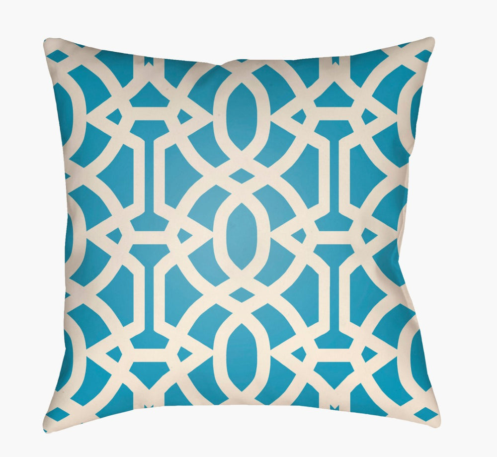 Livabliss Litchfield Woven Polyester Accent Pillow Structured Texture for Sofa Chair or Bed Sky Blue, Ivory 16"L x 16"W LTCH1122-1616