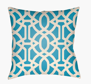 Livabliss Litchfield Woven Polyester Accent Pillow Structured Texture for Sofa Chair or Bed Sky Blue, Ivory 16"L x 16"W LTCH1122-1616
