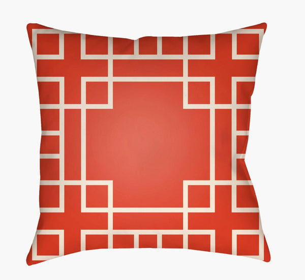 Livabliss Litchfield Geometric Woven Polyester Accent Pillow Structured Square for Sofa or Bed Burnt Orange, I 18"L x 18"W LTCH1131-1818