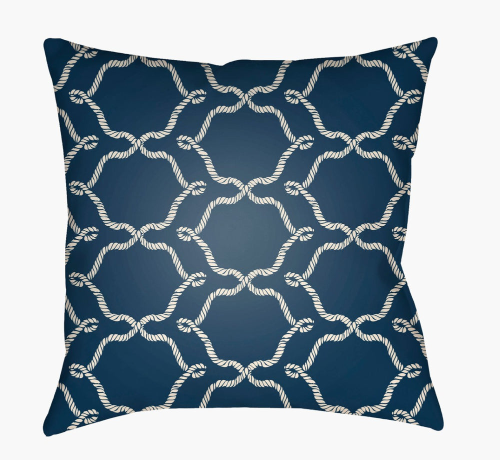 Livabliss Litchfield Geometric Woven Polyester Accent Pillow for Sofa Chair or Bed Neutral Modern Navy Blue, Ivor 22"L x 22"W LTCH1355-2222