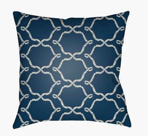 Livabliss Litchfield Geometric Woven Polyester Accent Pillow for Sofa Chair or Bed Neutral Modern Navy Blue, Ivor 22"L x 22"W LTCH1355-2222