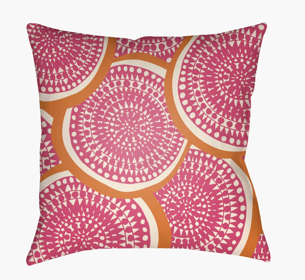 Livabliss Litchfield Woven Polyester Accent Pillow Square Graphic Texture for Sofa or Bedroom Mauve, Tangerin 22"L x 22"W LTCH1370-2222