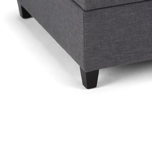English Elm Ellis Coffee Table Storage Ottoman - Versatile Slate Grey Upholstered Design For Modern Living Spaces B136P159163