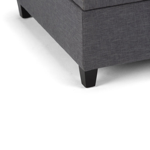 English Elm Ellis Coffee Table Storage Ottoman - Versatile Slate Grey Upholstered Design For Modern Living Spaces B136P159163